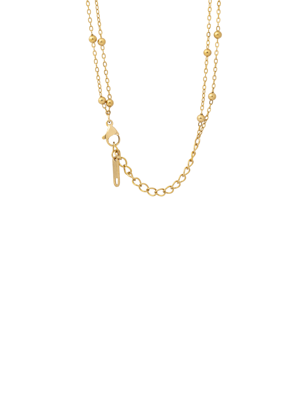 Collar Doble Corbatin Con Bolitas