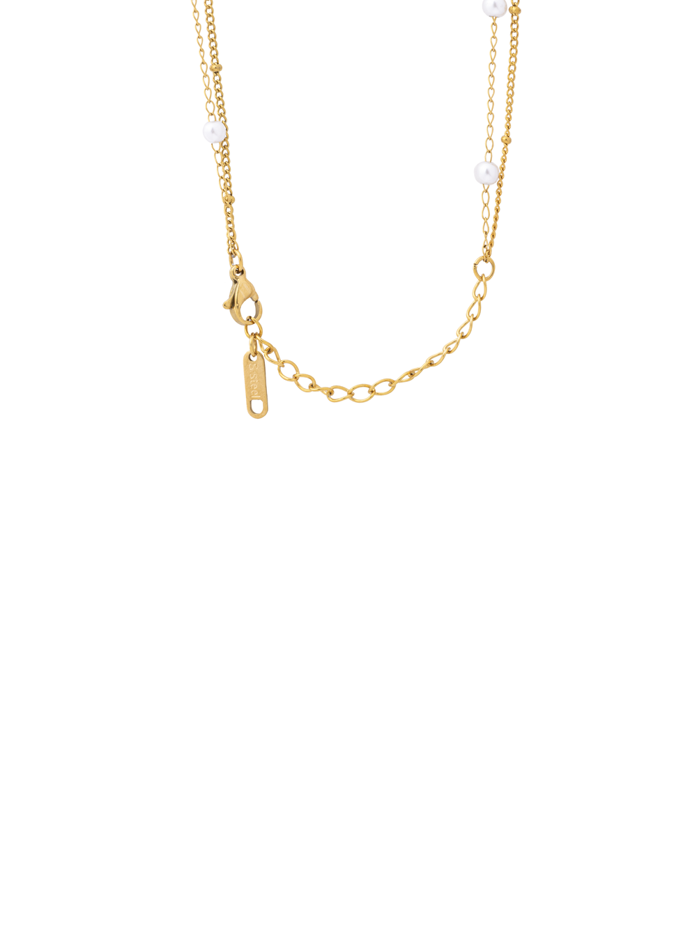 Collar Doble Corbatin Con Perlitas