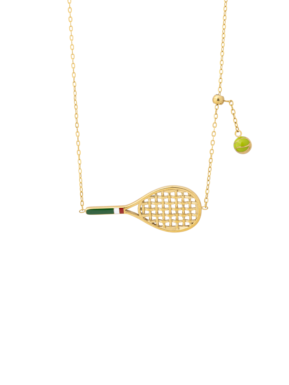 Collar Con Raqueta Tenis Verde