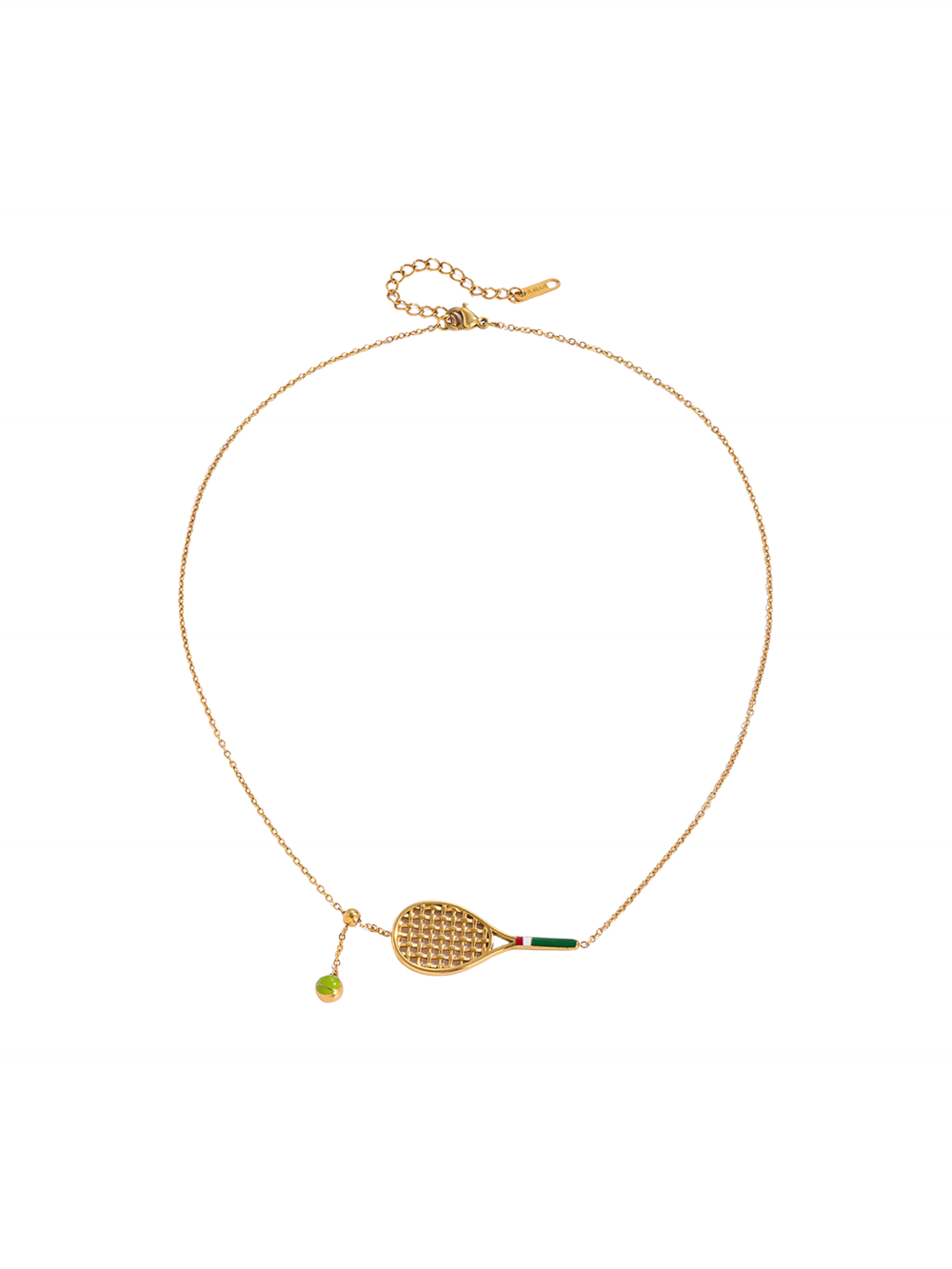 Collar Con Raqueta Tenis Verde