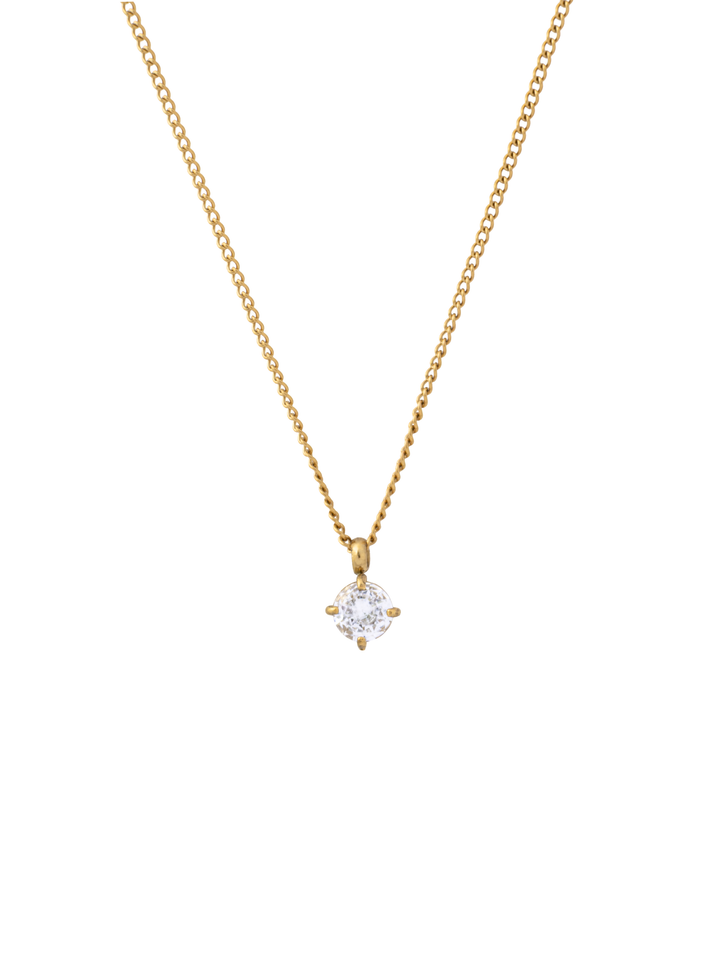 Collar Mini Eslabones Con Dije Zirconia