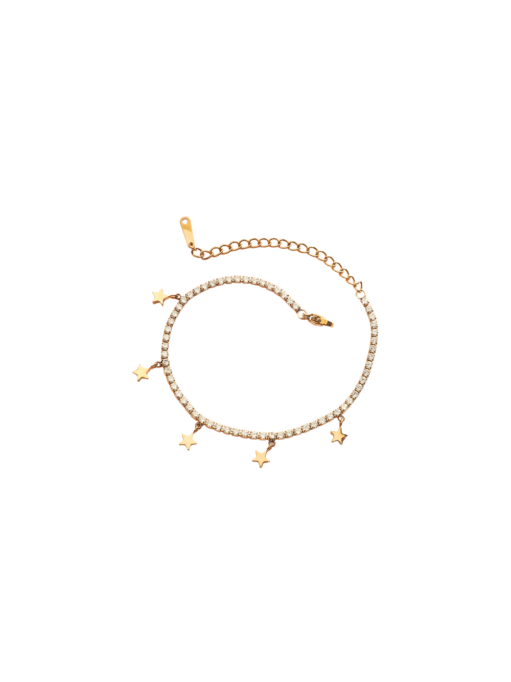 Pulsera Zirconias Con Estrellas Colgantes