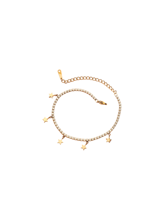 Pulsera Zirconias Con Estrellas Colgantes