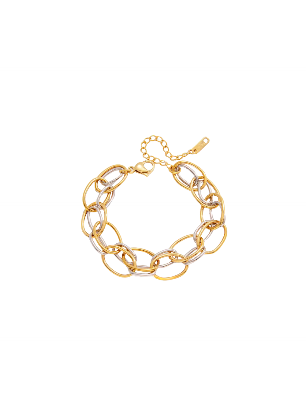 Pulsera Doble Eslabones Ovalados Combinados