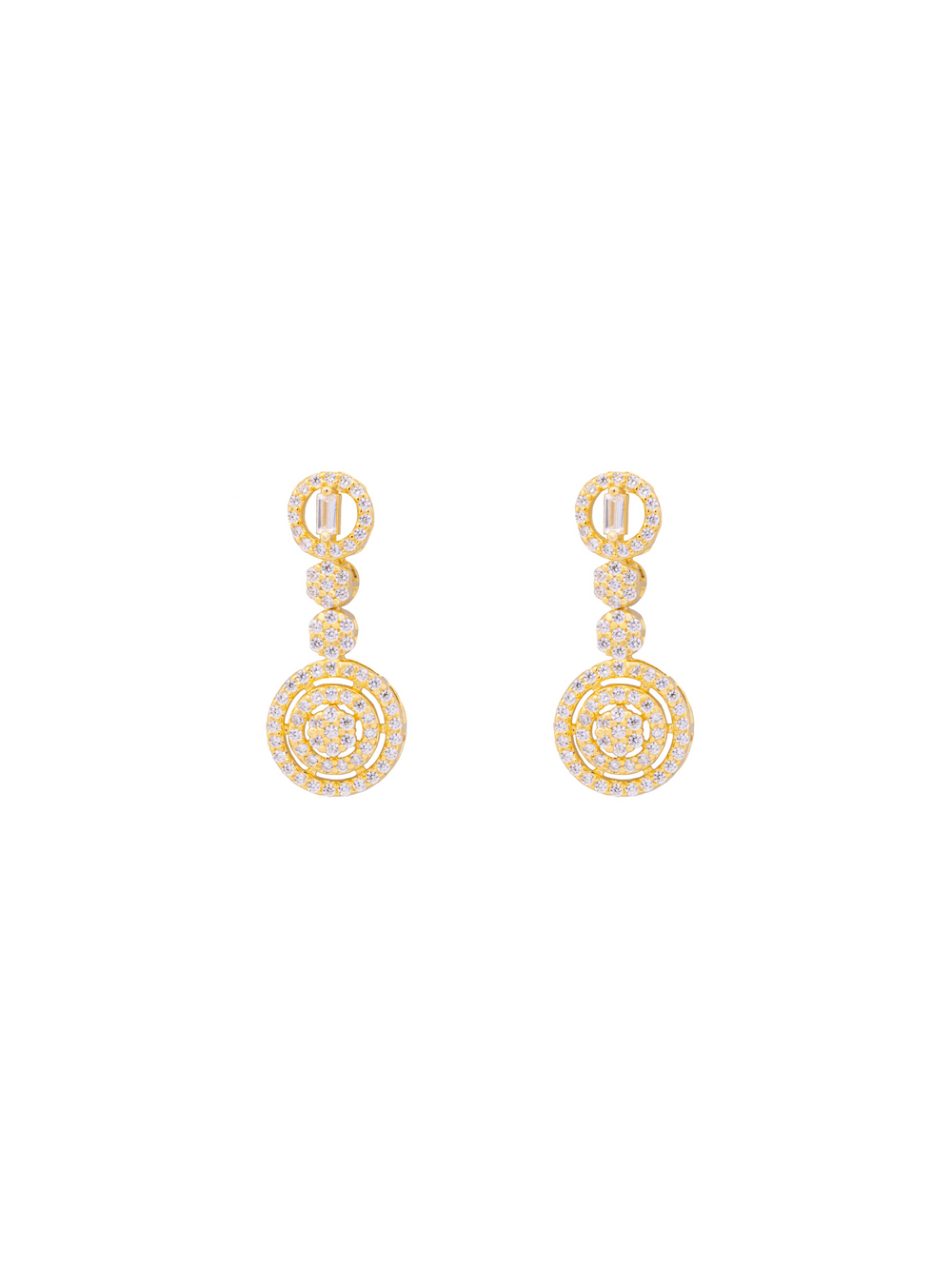 Par Arete Doble Circulo Con Zirconias