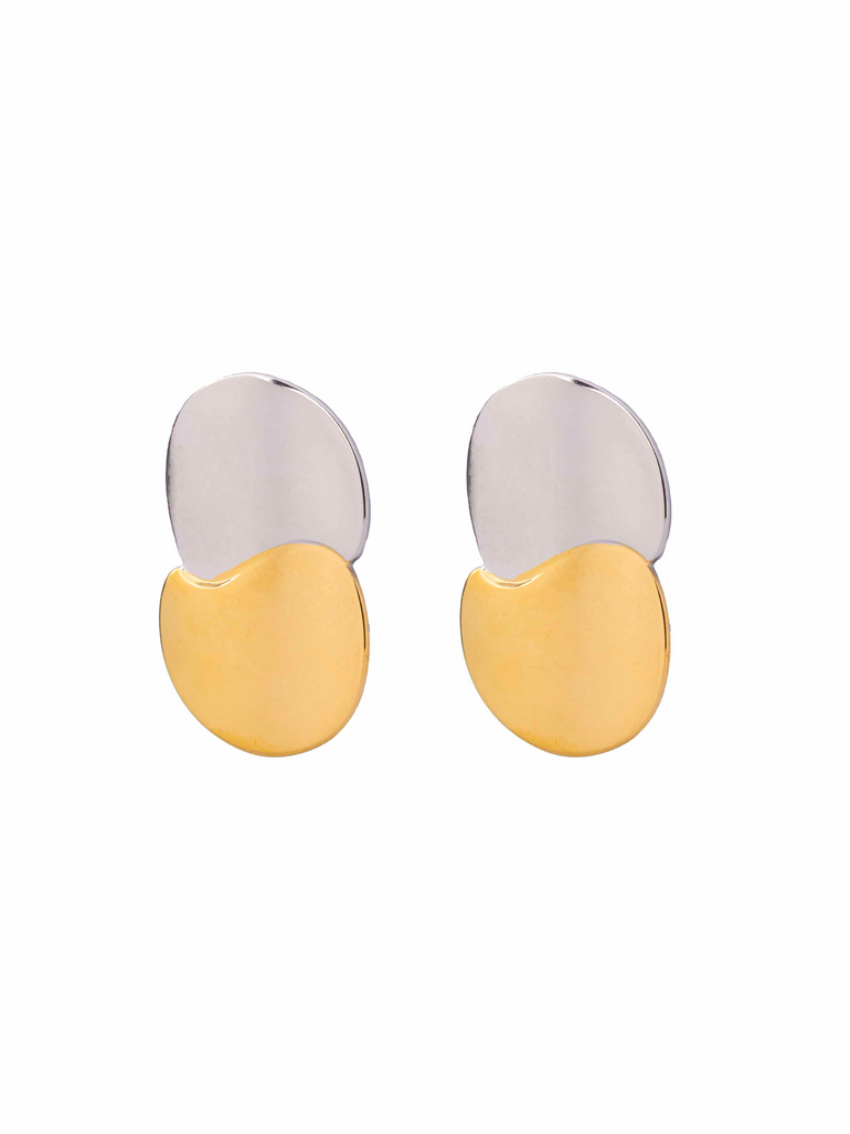 Par Arete Ovalado Combinado Irregular