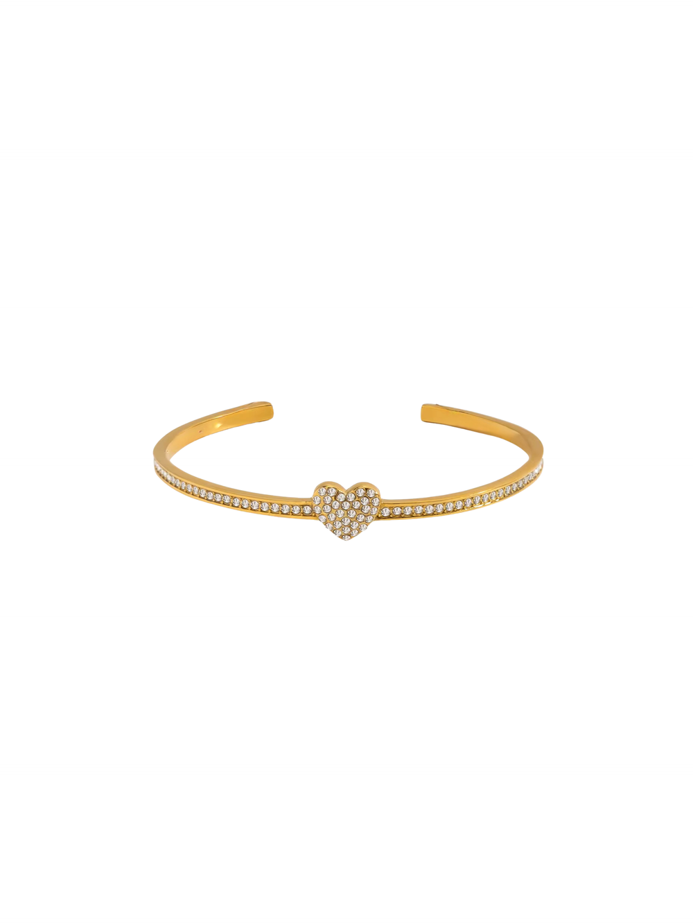 Brazalete Abierto Corazon Zirconias