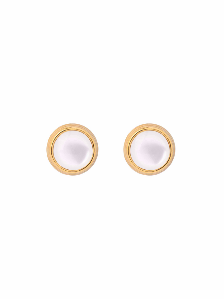 Par Arete Circulo Con Piedra