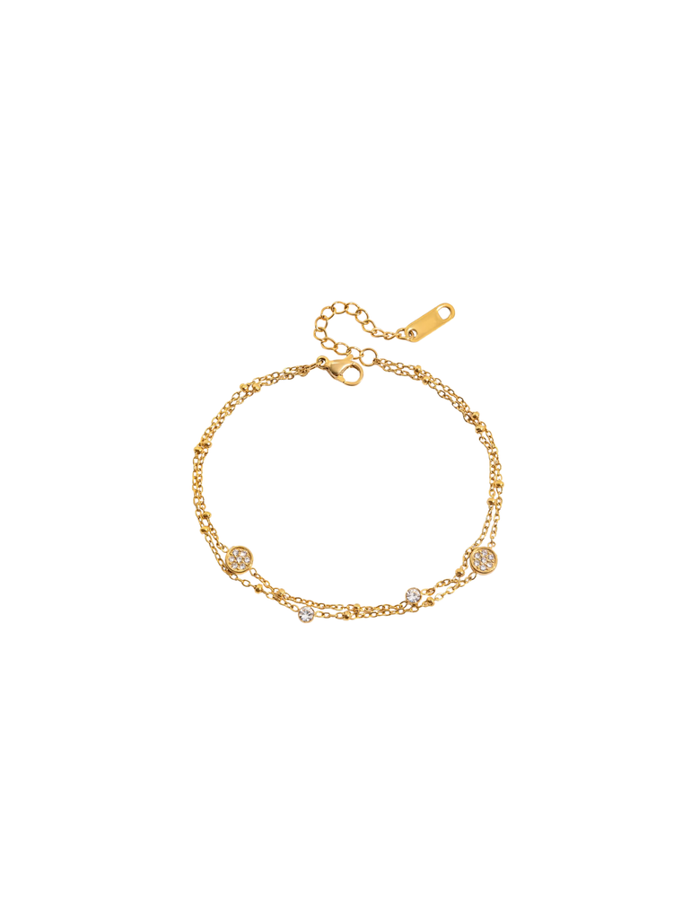 Pulsera Doble Con Circulos Zirconias