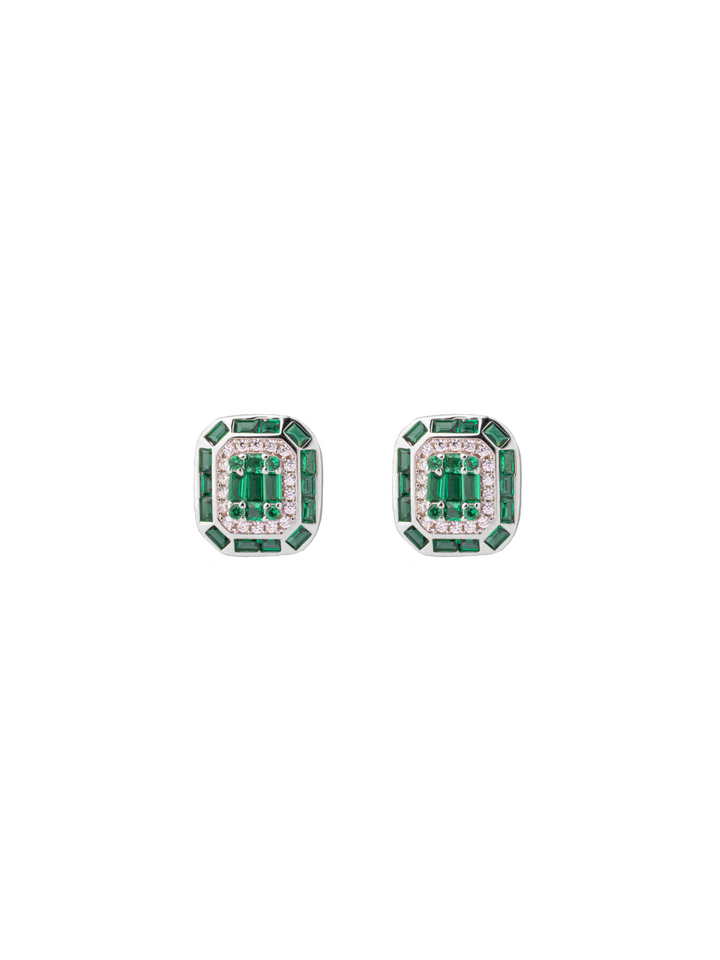 Par Arete Cuadrado Con Baguettes Colores
