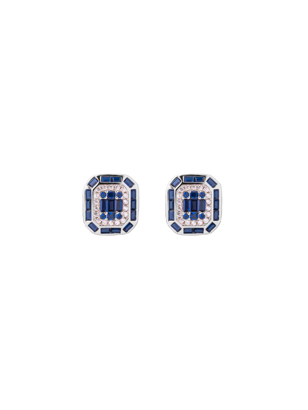 Par Arete Cuadrado Con Baguettes Colores