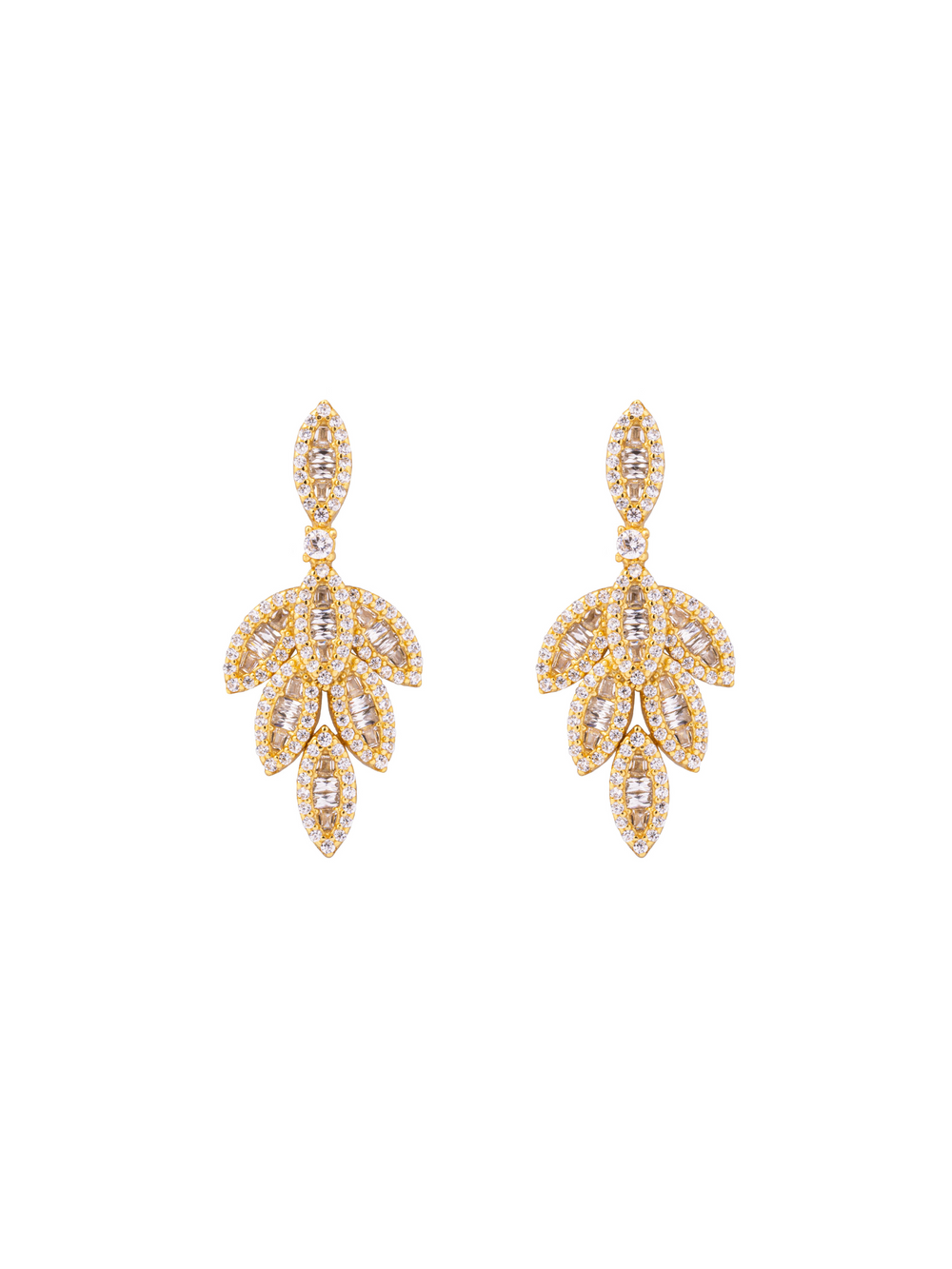 Par Arete Hojas Entrelazadas Zirconias