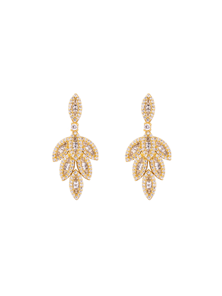 Par Arete Hojas Entrelazadas Zirconias