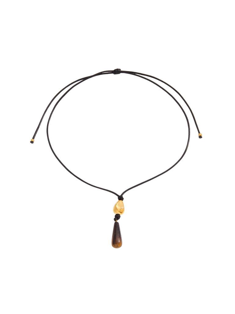 Collar Cordon Con Colgante Dorado