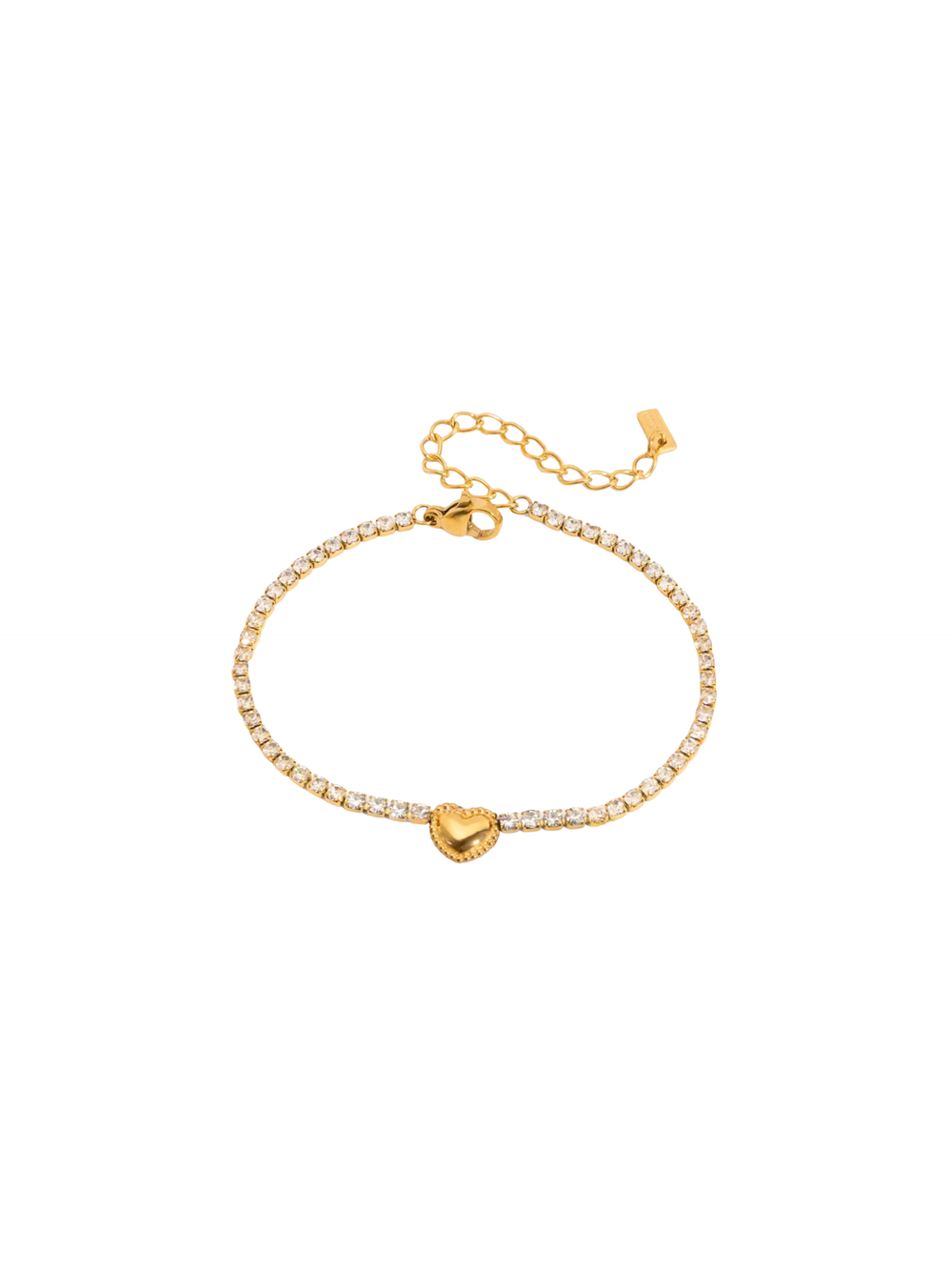 Pulsera Zirconias Con Corazon