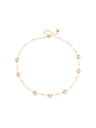 Collar Con Circulos Y Perlas