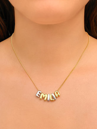 Personaliza Tu Collar Con Inicial Mini Bubble Combinado