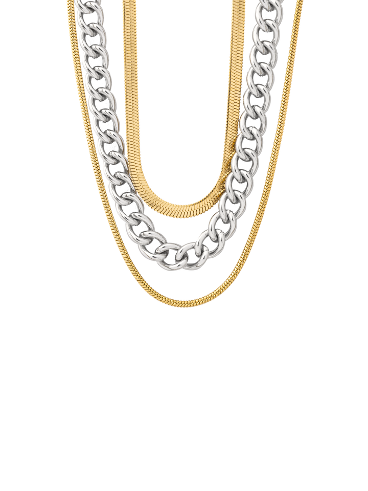 Collar Triple Cadena Combinado