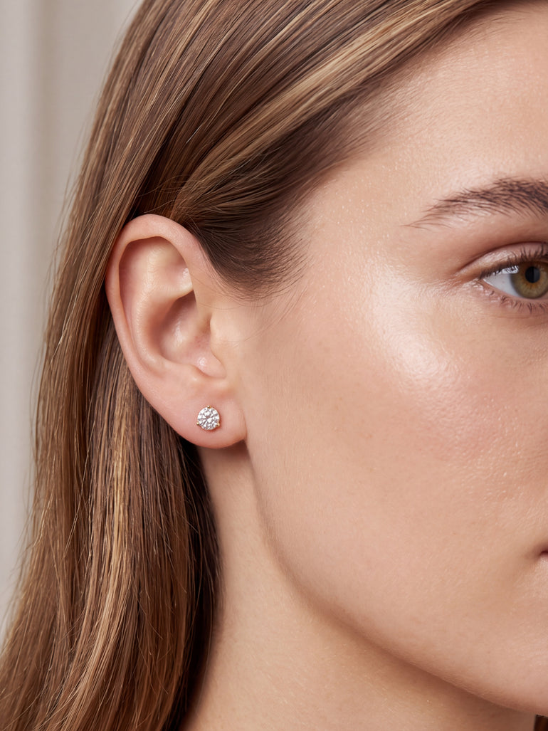 Par Arete Diamantes Lab-Grown Solitario Corte Redondo 1.5 Ct