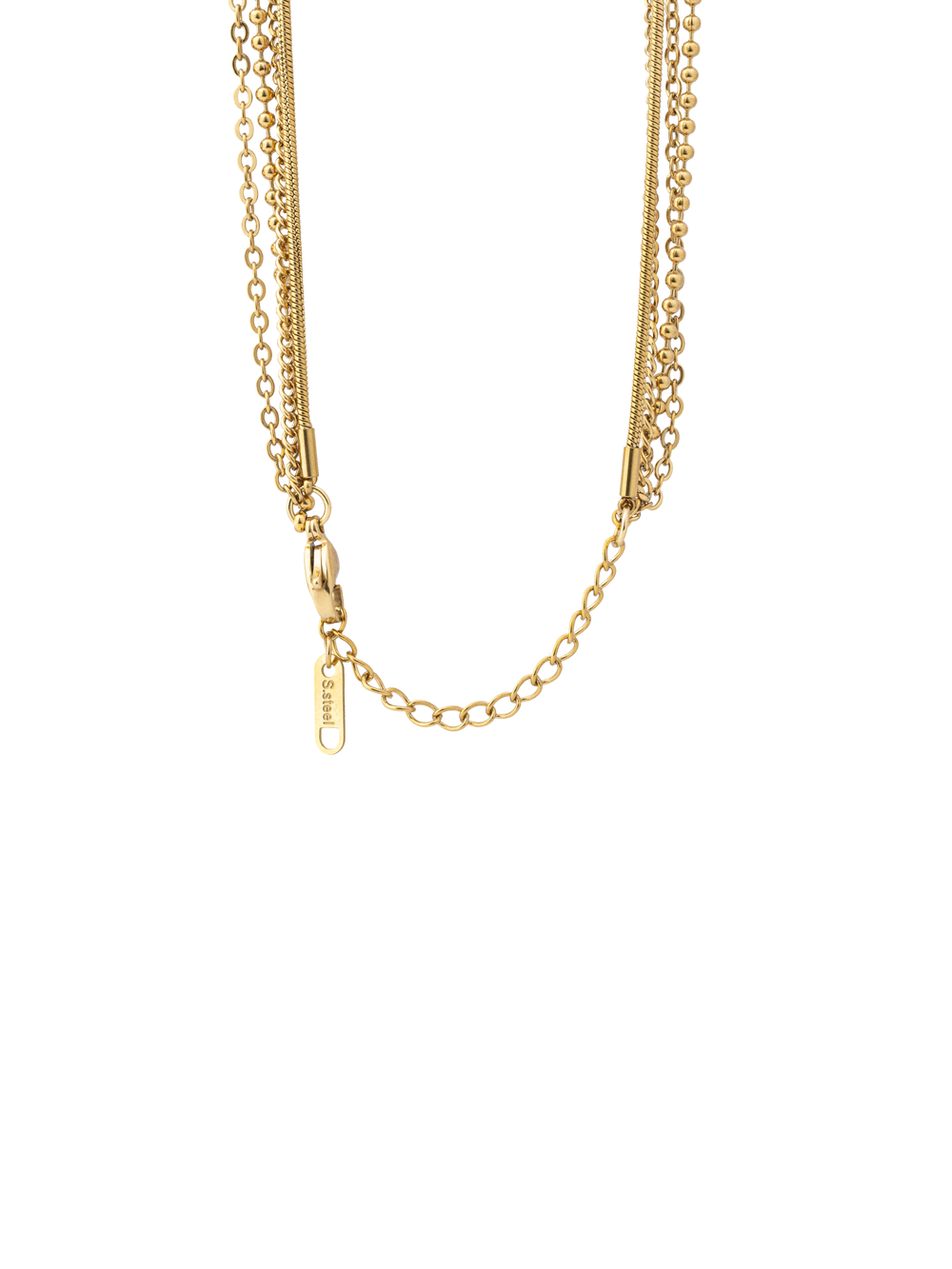 Collar Cuatro Capas Con Gota Zirconia