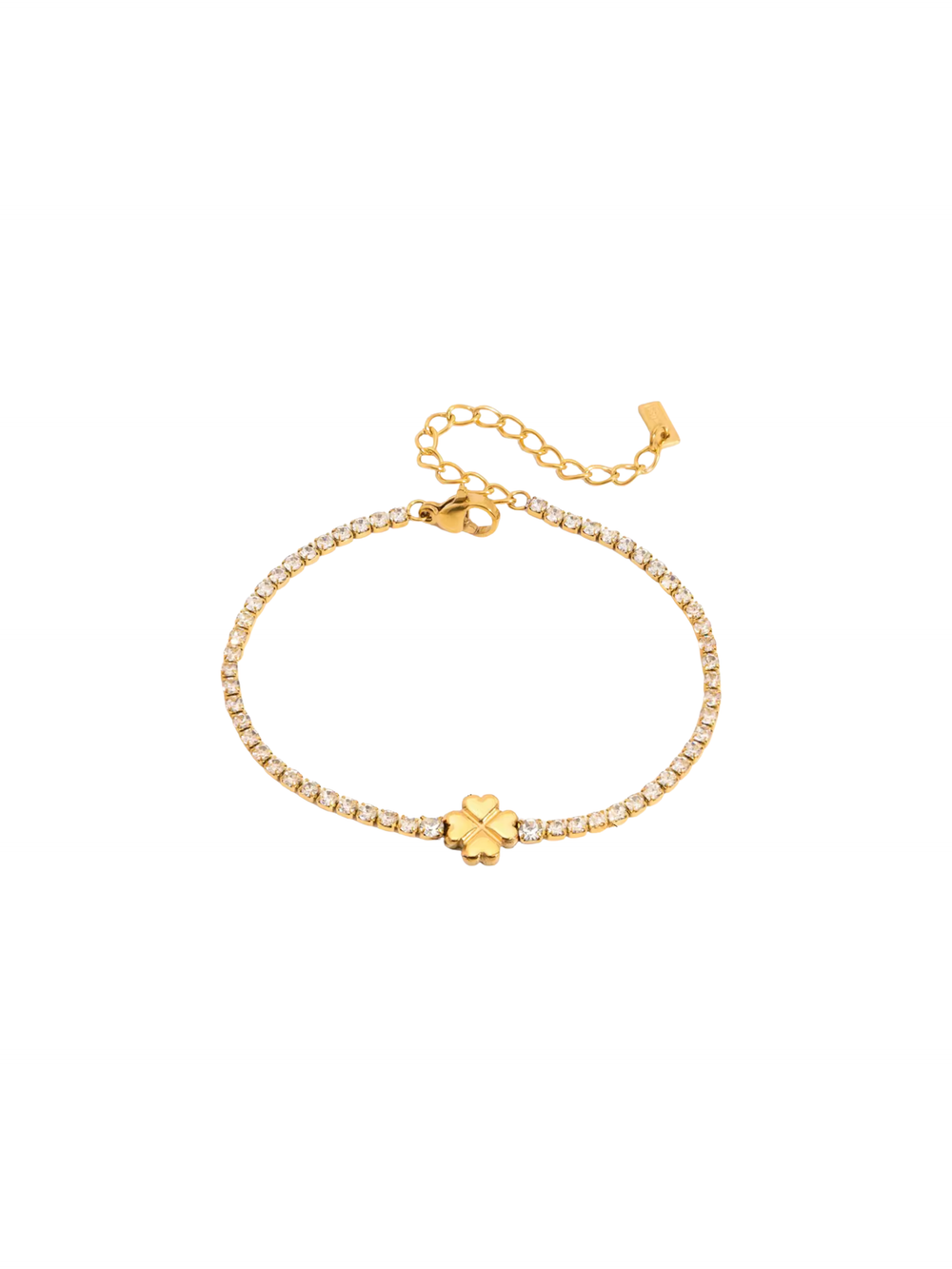 Pulsera Zirconias Con Trebol