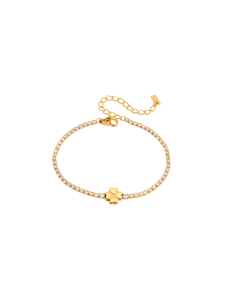 Pulsera Zirconias Con Trebol
