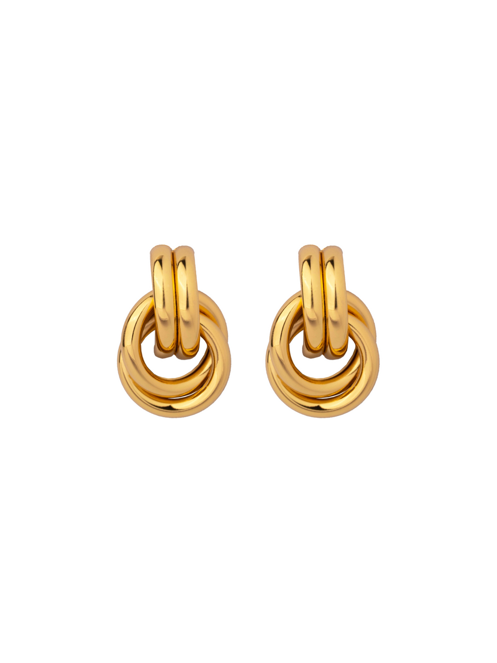 Par Arete Doble Linea y Circulo Enlazado