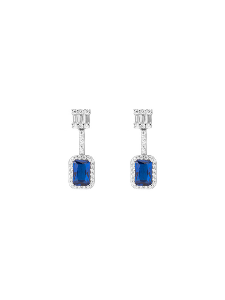 Par Arete Rectangulo Colgante Zirconias