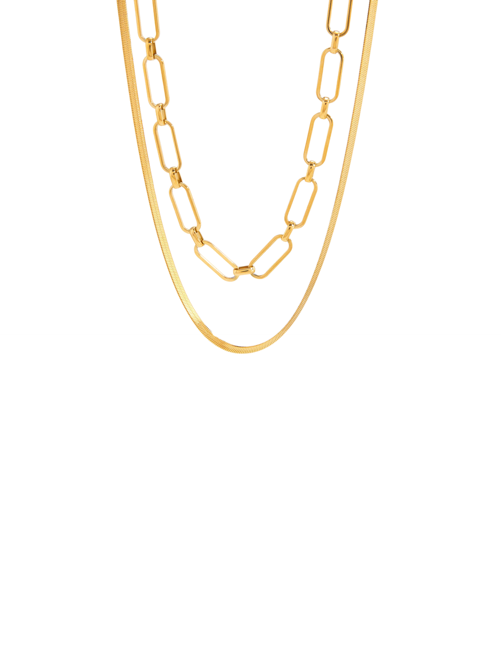 Collar Doble Planchado y Eslabon Tipo Clip