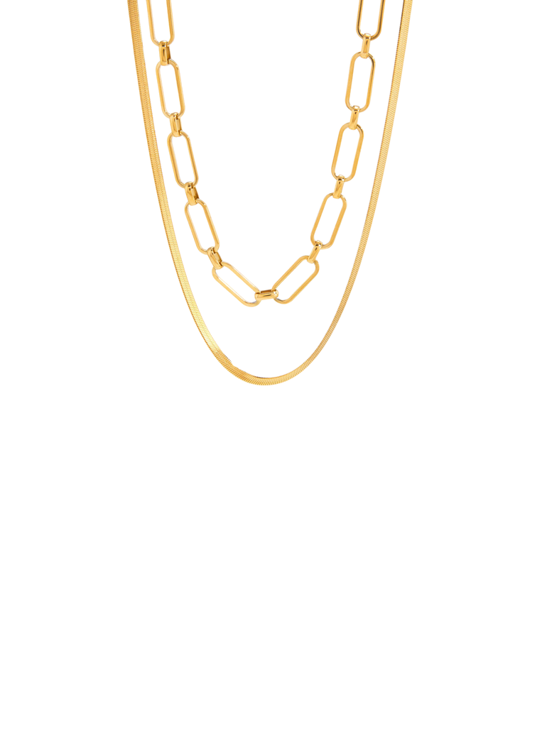 Collar Doble Planchado y Eslabon Tipo Clip