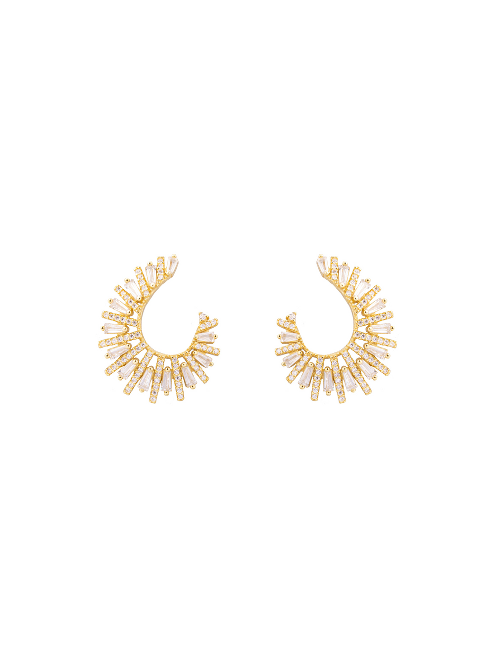 Par Arete Semi Circulo Abierto Con Baguettes