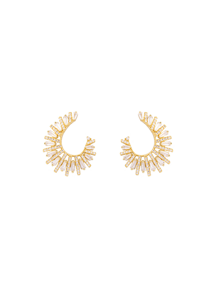 Par Arete Semi Circulo Abierto Con Baguettes