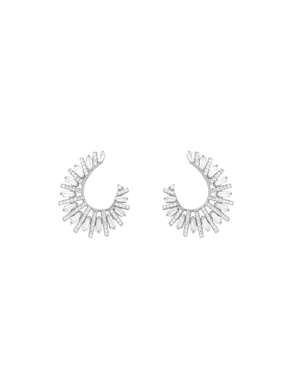 Par Arete Semi Circulo Abierto Con Baguettes