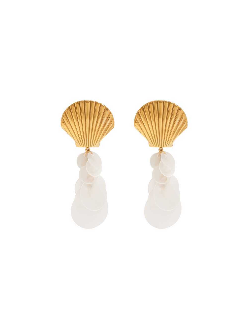 Par Arete Concha Con Circulos
