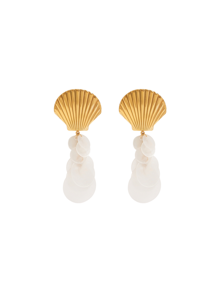 Par Arete Concha Con Circulos