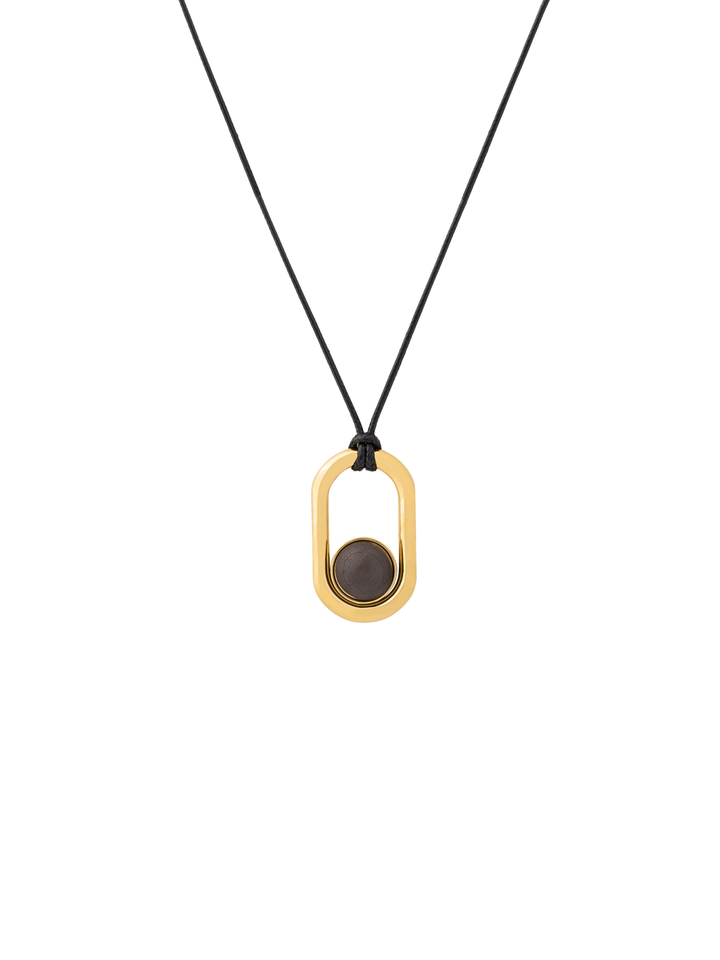 Collar Cordon Dije Contorno Rectangular Centro Cafe
