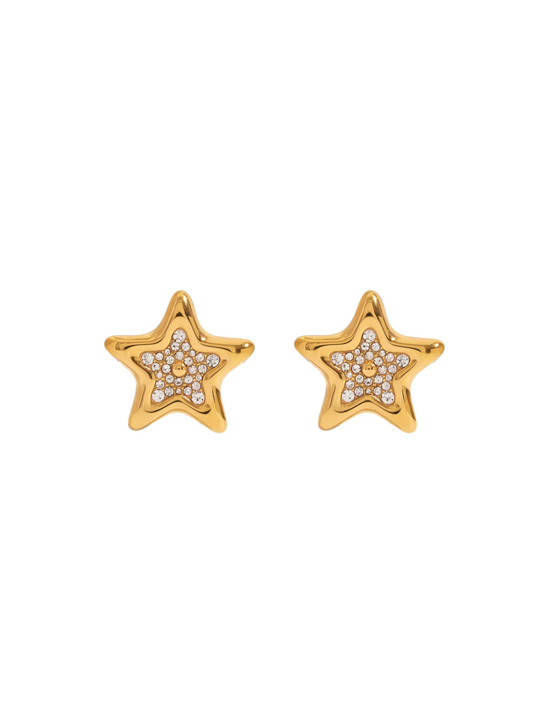 Par Arete Estrella Chunky Con Zirconias