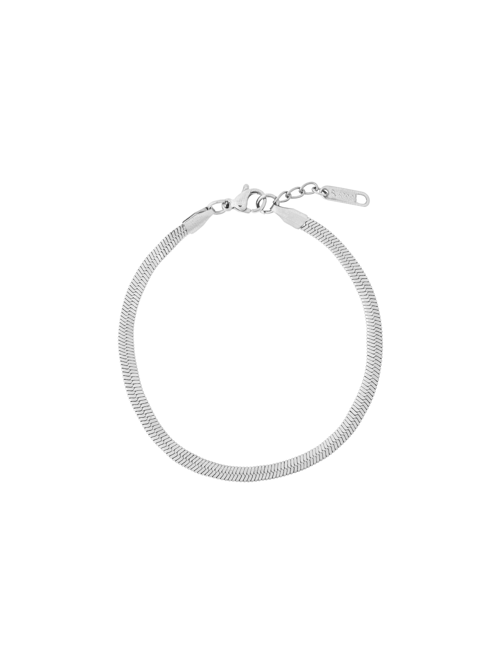 Pulsera Plateada Planchada 4 mm