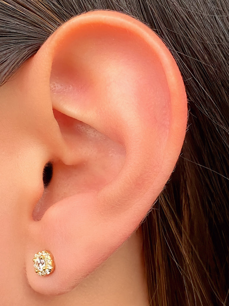 Par Arete Mini Rombo Con Zirconias