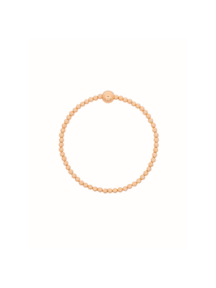 Pulsera Bolitas Chicas y Bolita Central Gold Filled