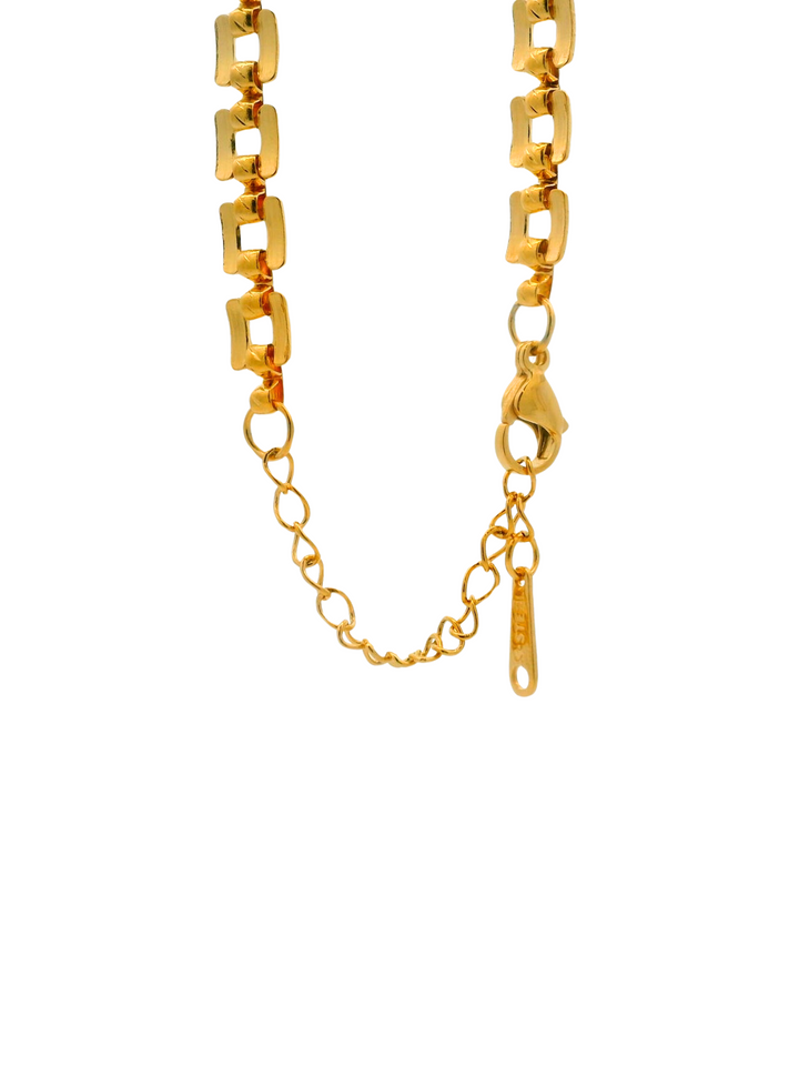 Collar Eslabon Cuadrado Tejido