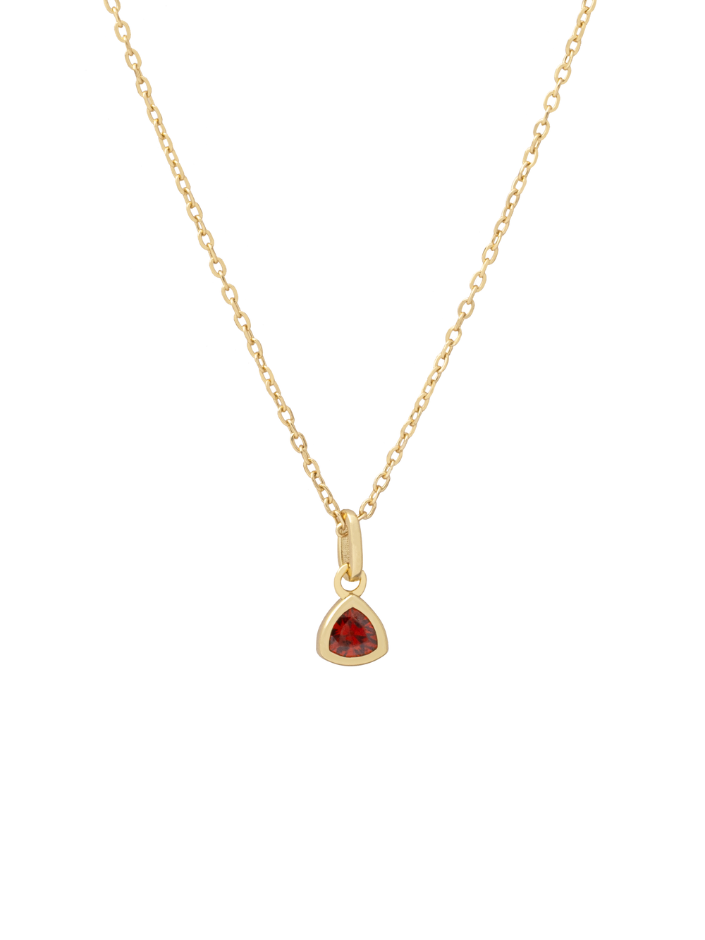 Collar Dorado Dije Birthstone Triangulo
