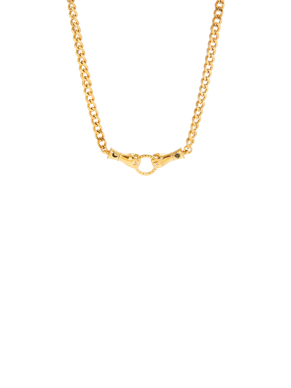 Collar Dije Doble Mano Con Circulo