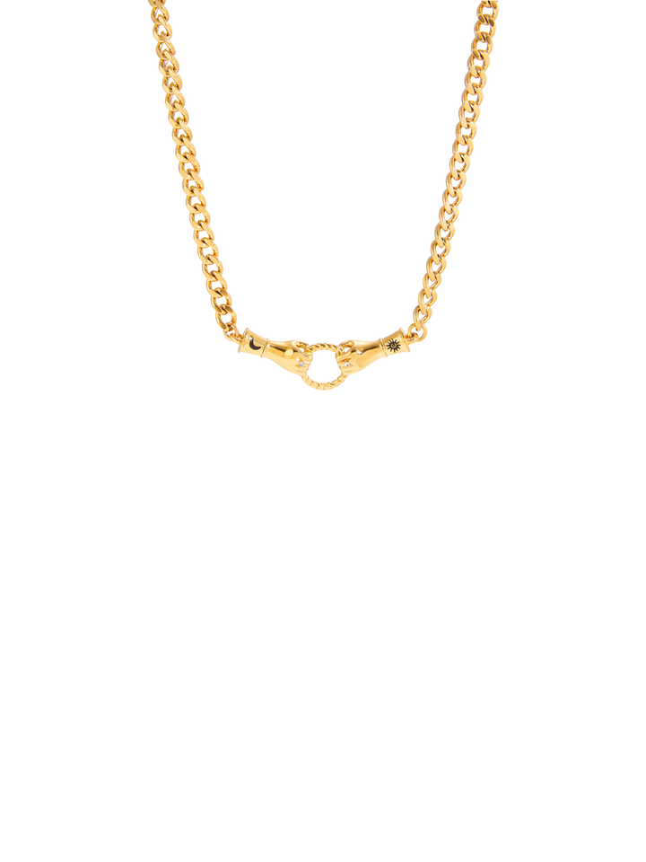 Collar Dije Doble Mano Con Circulo