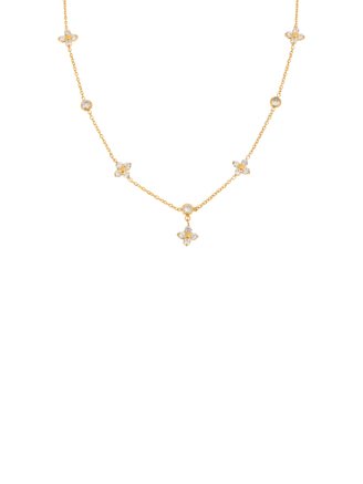 Collar Con Trebol Cuatro Zirconias