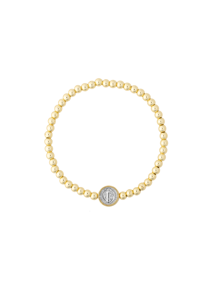 Pulsera San Benito Chico Bolitas Doradas