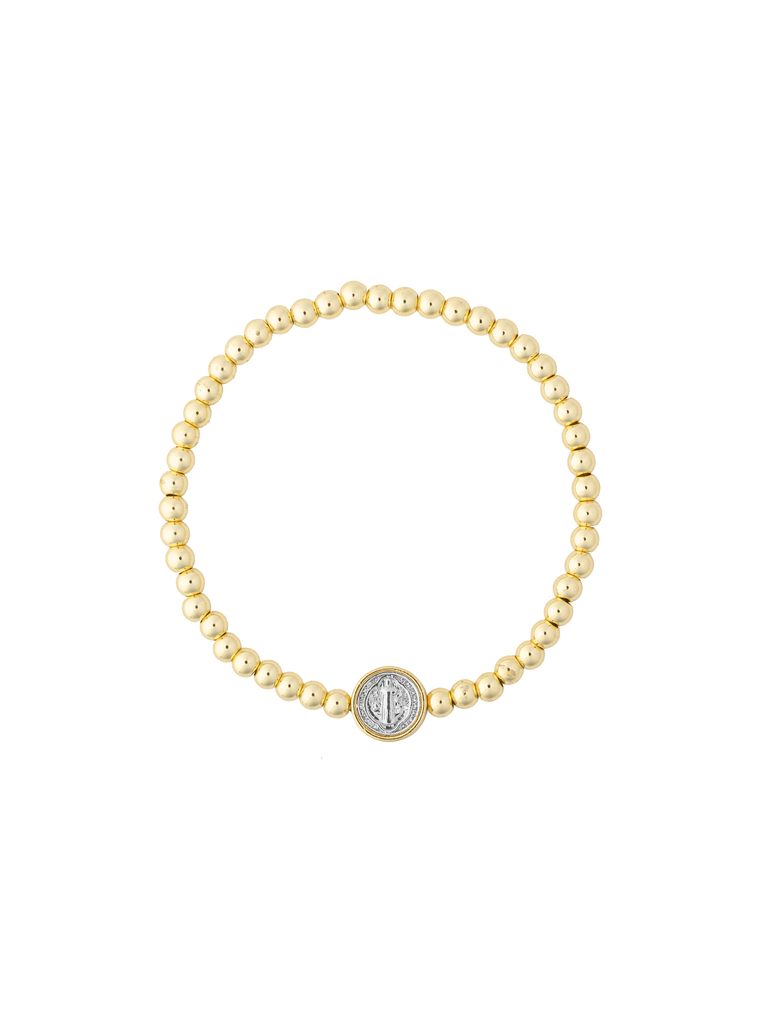 Pulsera San Benito Chico Bolitas Doradas