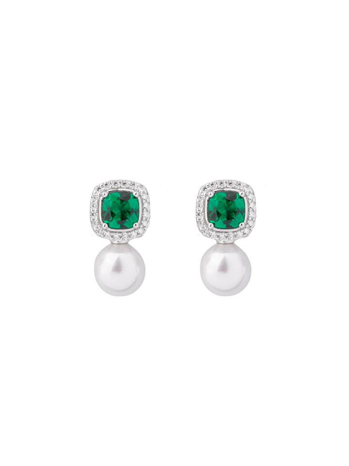 Par Arete Cuadrado Con Perla