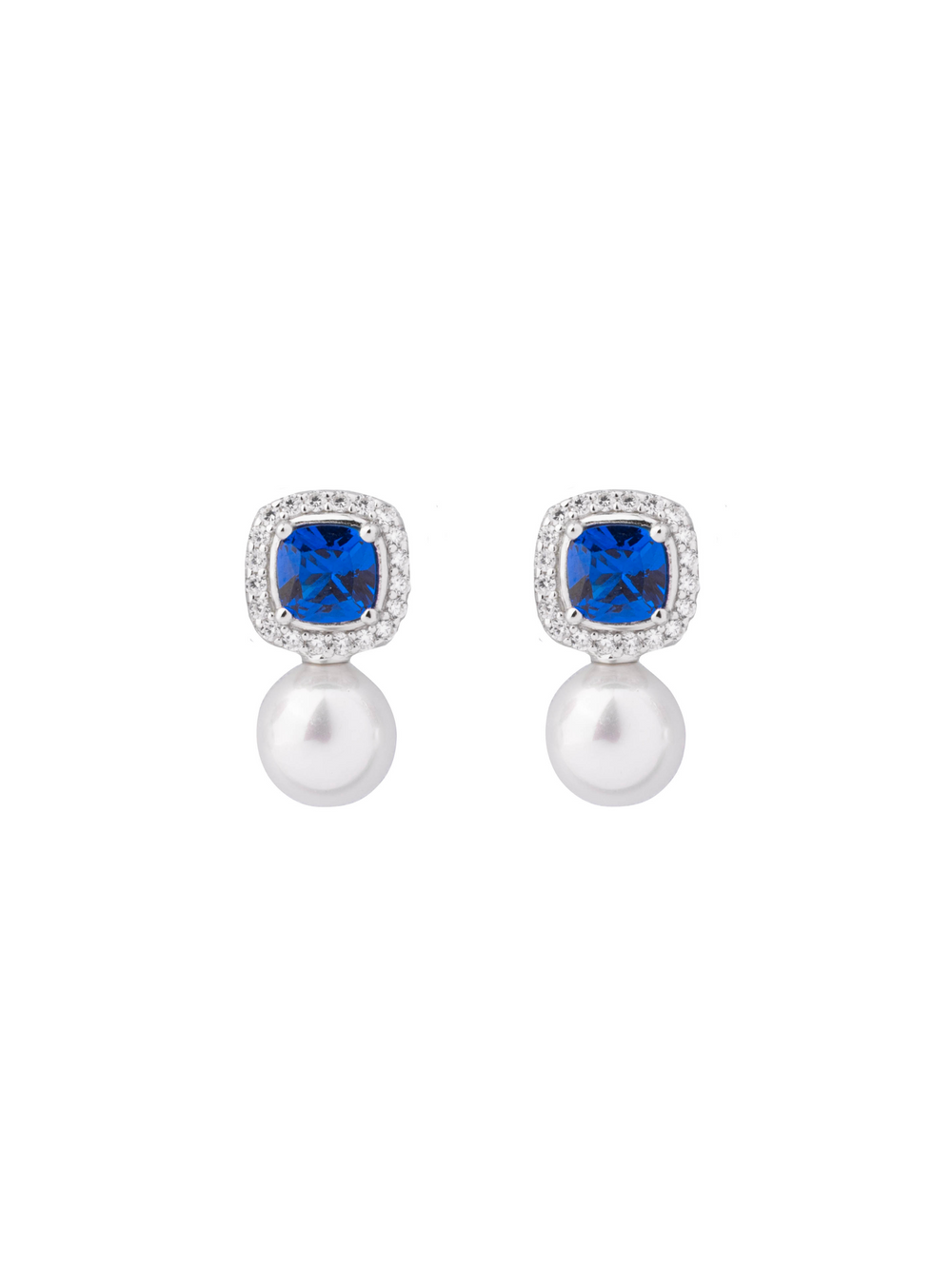 Par Arete Cuadrado Con Perla