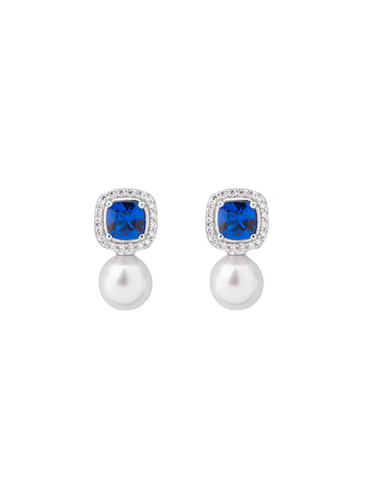 Par Arete Cuadrado Con Perla